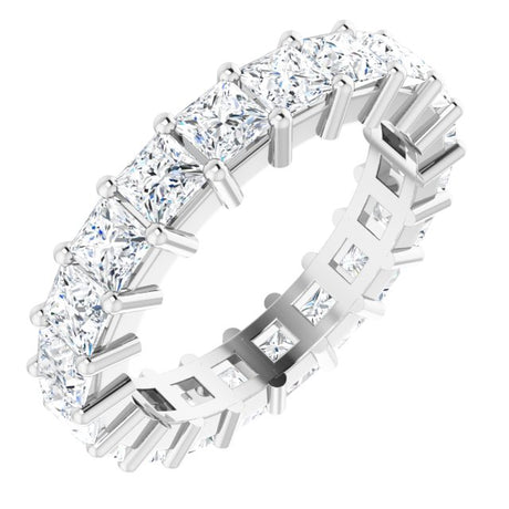 10K Gold Square Natural Diamond Shared-Prong Eternity Band – 3.5x3.5 mm Stones - White Gold