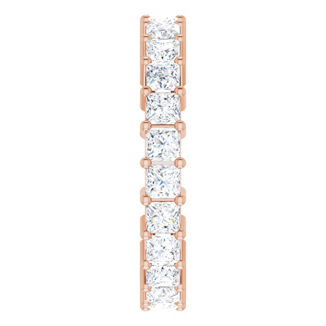 10K Gold Square Lab-Grown Diamond Shared-Prong Eternity Band – 2.75x2.75 mm Stones - Rose Gold - view 4