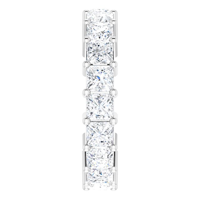 10K Gold Square Lab-Grown Diamond Shared-Prong Eternity Band – 3.75x3.75 mm Stones - White Gold - view 4