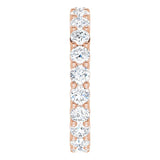 10K Gold Round Natural Diamond Shared-Prong Eternity Band – 3.2 mm Stones - Rose Gold - view 4