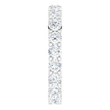 10K Gold Round Lab-Grown Diamond Shared-Prong Eternity Band – 3.2 mm Stones - White Gold - view 4