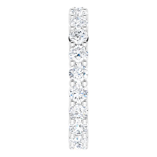 10K Gold Round Natural Diamond Shared-Prong Eternity Band – 3.2 mm Stones - White Gold - view 4