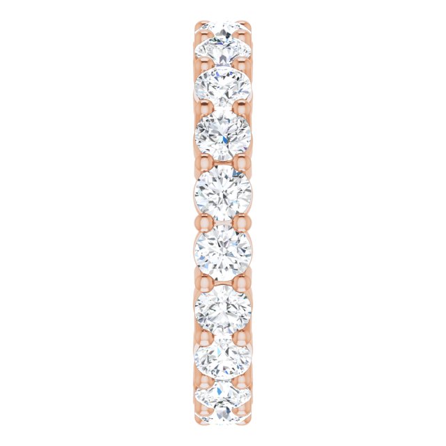 10K Gold Round Lab-Grown Diamond Shared-Prong Eternity Band – 3.4 mm Stones - Rose Gold - view 4