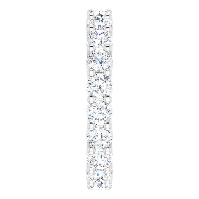 10K Gold Round Lab-Grown Diamond Shared-Prong Eternity Band – 3.4 mm Stones - White Gold - view 4
