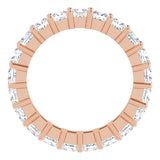 10K Gold Square Natural Diamond Shared-Prong Eternity Band – 3.25x3.25 mm Stones - Rose Gold - view 2