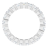 10K Gold Square Natural Diamond Shared-Prong Eternity Band – 3.25x3.25 mm Stones - White Gold - view 2