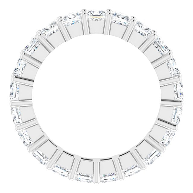 10K Gold Square Natural Diamond Shared-Prong Eternity Band – 3.25x3.25 mm Stones - White Gold - view 2