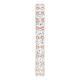 10K Gold Round Natural Diamond Shared-Prong Eternity Band – 2.75 mm Stones - Rose Gold - view 4