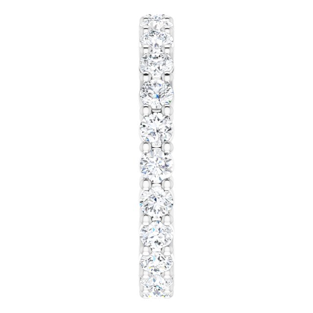 10K Gold Round Lab-Grown Diamond Shared-Prong Eternity Band – 2.75 mm Stones - White Gold - view 4