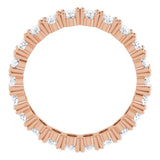 10K Gold Oval Lab-Grown Diamond Shared-Prong Eternity Band – 5x3 mm Stones - Rose Gold - view 2