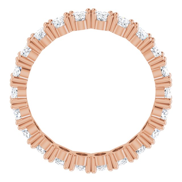 10K Gold Oval Lab-Grown Diamond Shared-Prong Eternity Band – 5x3 mm Stones - Rose Gold - view 2