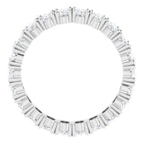 10K Gold Oval Lab-Grown Diamond Shared-Prong Eternity Band – 5x3 mm Stones - White Gold - view 2