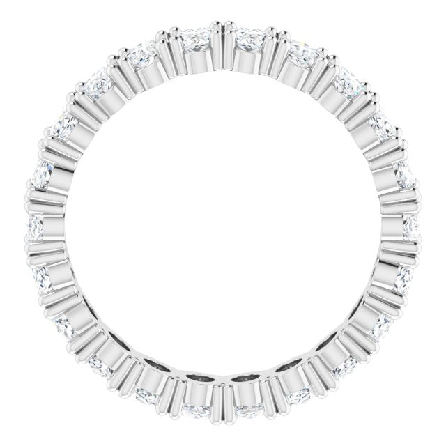 10K Gold Oval Lab-Grown Diamond Shared-Prong Eternity Band – 5x3 mm Stones - White Gold - view 2