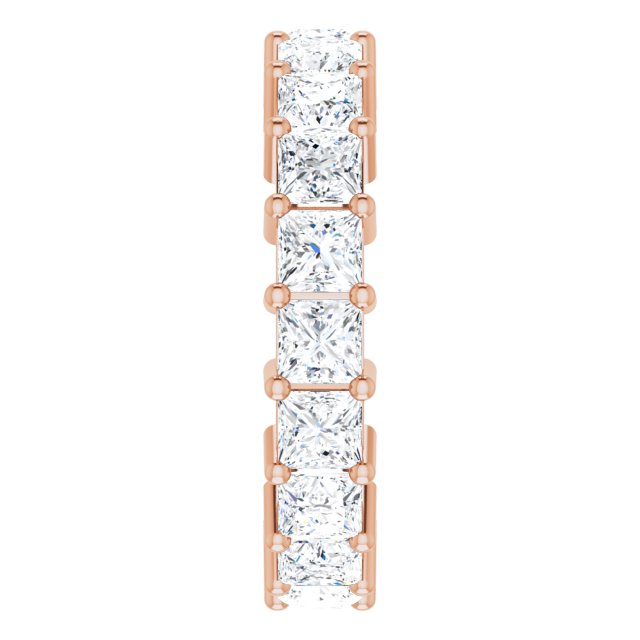 10K Gold Square Lab-Grown Diamond Shared-Prong Eternity Band – 3.75x3.75 mm Stones - Rose Gold - view 4