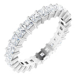 10K Gold Square Natural Diamond Shared-Prong Eternity Band – 2.5x2.5 mm Stones - White Gold