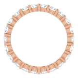 10K Gold Round Natural Diamond Shared-Prong Eternity Band – 2.5 mm Stones - Rose Gold - view 2
