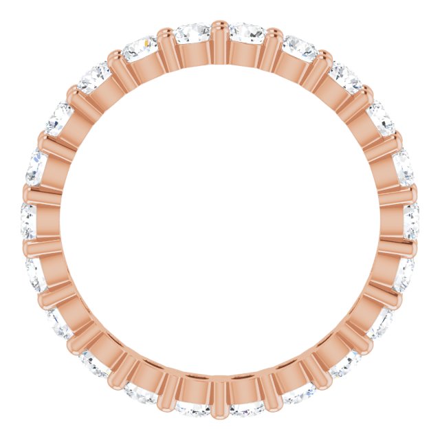 10K Gold Round Natural Diamond Shared-Prong Eternity Band – 2.5 mm Stones - Rose Gold - view 2