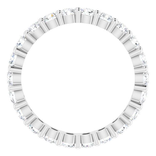 10K Gold Round Natural Diamond Shared-Prong Eternity Band – 2.5 mm Stones - White Gold - view 2