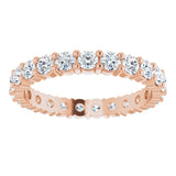 10K Gold Round Natural Diamond Shared-Prong Eternity Band – 2.5 mm Stones - Rose Gold - view 3