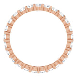 10K Gold Round Natural Diamond Shared-Prong Eternity Band – 2.5 mm Stones - Rose Gold - view 2