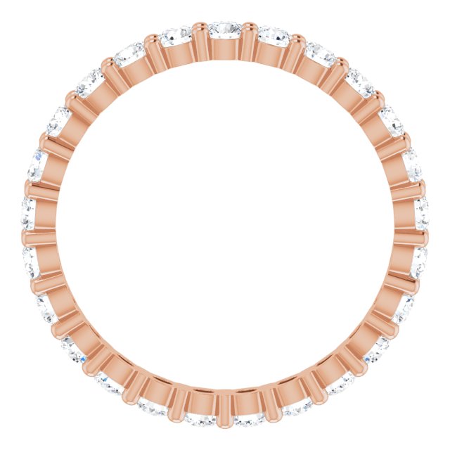 10K Gold Round Natural Diamond Shared-Prong Eternity Band – 2.5 mm Stones - Rose Gold - view 2