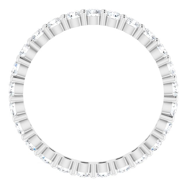 10K Gold Round Lab-Grown Diamond Shared-Prong Eternity Band – 2.5 mm Stones - White Gold - view 2