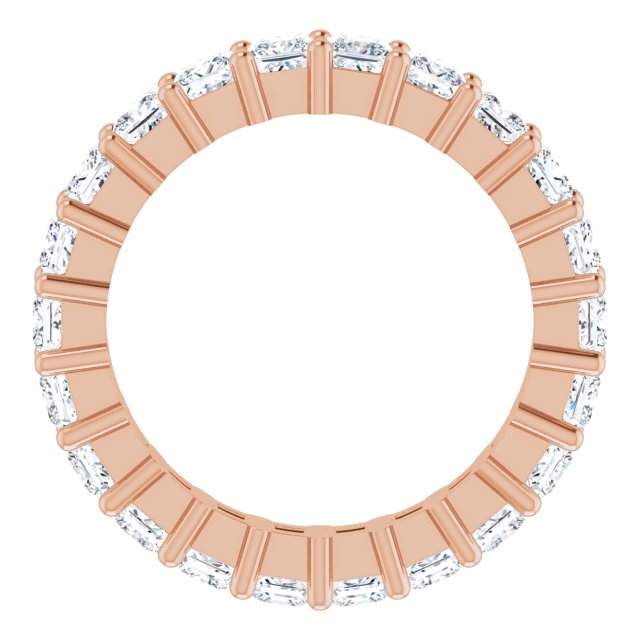 10K Gold Square Lab-Grown Diamond Shared-Prong Eternity Band – 2.5x2.5 mm Stones - Rose Gold - view 2