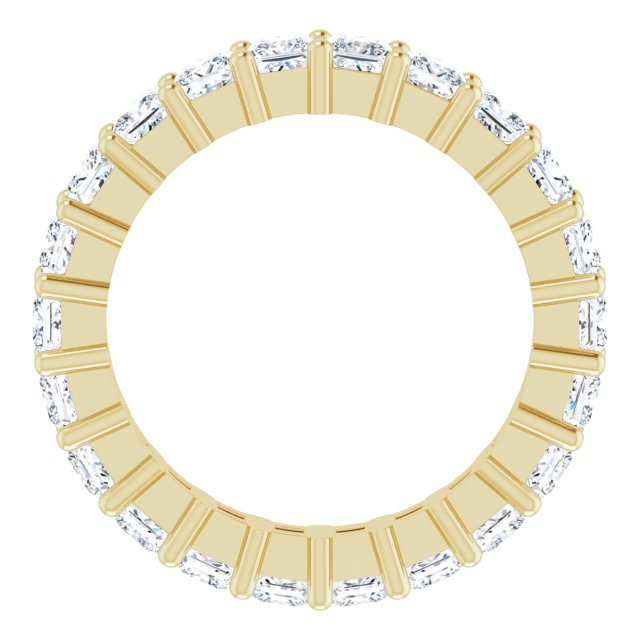 10K Gold Square Natural Diamond Shared-Prong Eternity Band – 2.5x2.5 mm Stones - Yellow Gold - view 2