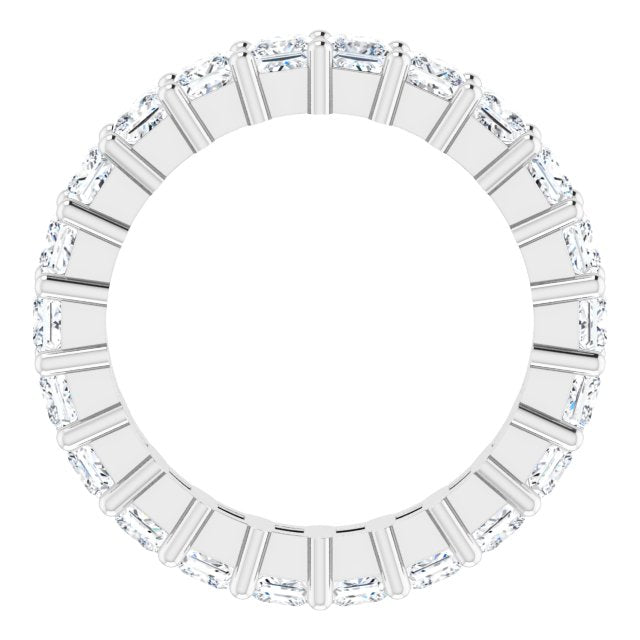 Platinum Square Lab-Grown Diamond Shared-Prong Eternity Band – 2.5x2.5 mm Stones - view 2