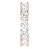 10K Gold Square Natural Diamond Shared-Prong Eternity Band – 3.5x3.5 mm Stones - Rose Gold - view 4