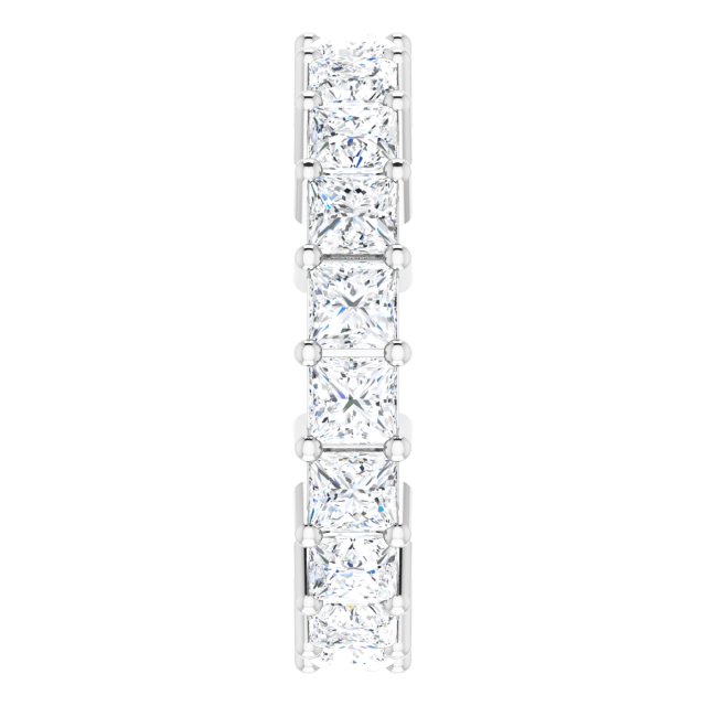 10K Gold Square Natural Diamond Shared-Prong Eternity Band – 3.5x3.5 mm Stones - White Gold - view 4