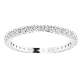 10K Gold Round Lab-Grown Diamond Shared-Prong Eternity Band – 1.75 mm Stones - White Gold - view 3