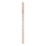 10K Gold Round Natural Diamond Shared-Prong Eternity Band – 1 mm Stones - Rose Gold - view 4