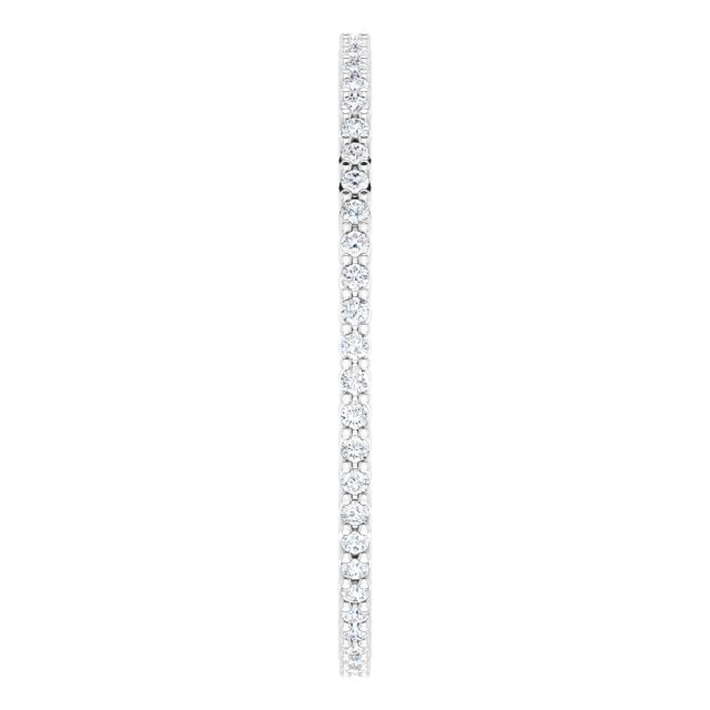 10K Gold Round Natural Diamond Shared-Prong Eternity Band – 1 mm Stones - White Gold - view 4