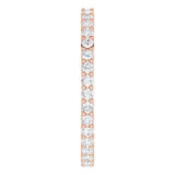 10K Gold Round Natural Diamond Shared-Prong Eternity Band – 1.7 mm Stones - Rose Gold - view 4