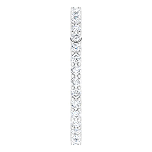 10K Gold Round Lab-Grown Diamond Shared-Prong Eternity Band – 1.7 mm Stones - White Gold - view 4