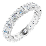 10K Gold Round Lab-Grown Diamond Shared-Prong Eternity Band – 3.75 mm Stones - White Gold