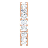 10K Gold Square Natural Diamond Shared-Prong Eternity Band – 3.25x3.25 mm Stones - Rose Gold - view 4