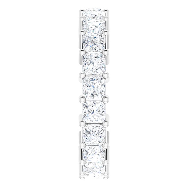 10K Gold Square Natural Diamond Shared-Prong Eternity Band – 3.25x3.25 mm Stones - White Gold - view 4