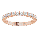 10K Gold Round Lab-Grown Diamond Shared-Prong Eternity Band – 2.25 mm Stones - Rose Gold - view 3