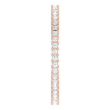 10K Gold Square Lab-Grown Diamond Shared-Prong Eternity Band – 1.25x1.25 mm Stones - Rose Gold - view 4
