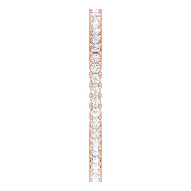 10K Gold Square Lab-Grown Diamond Shared-Prong Eternity Band – 1.25x1.25 mm Stones - Rose Gold - view 4