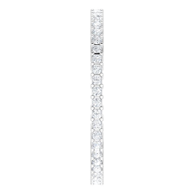 10K Gold Square Lab-Grown Diamond Shared-Prong Eternity Band – 1.25x1.25 mm Stones - White Gold - view 4