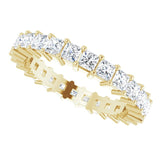 14K Gold Square Lab-Grown Diamond Shared-Prong Eternity Band – 2.5x2.5 mm Stones - Yellow Gold - view 5