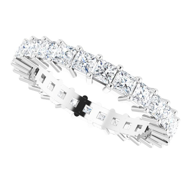 10K Gold Square Lab-Grown Diamond Shared-Prong Eternity Band – 2.5x2.5 mm Stones - White Gold - view 5