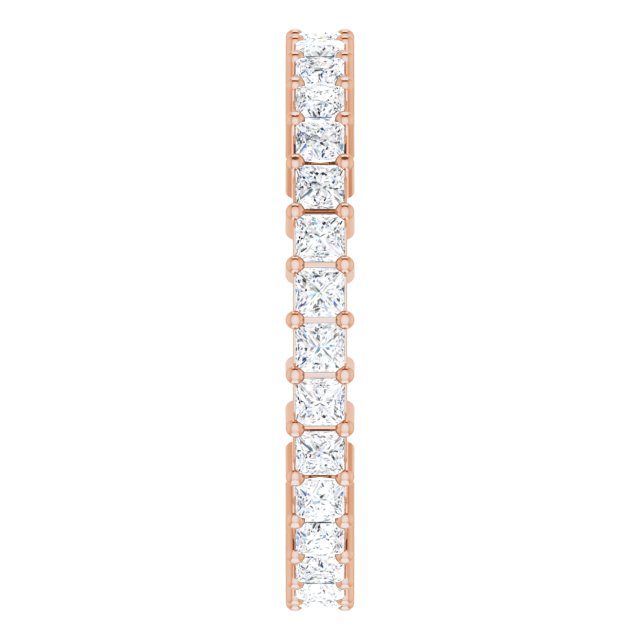 10K Gold Square Lab-Grown Diamond Shared-Prong Eternity Band – 2x2 mm Stones - Rose Gold - view 4