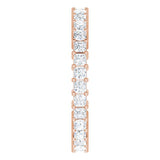 10K Gold Square Natural Diamond Shared-Prong Eternity Band – 2x2 mm Stones - Rose Gold - view 4