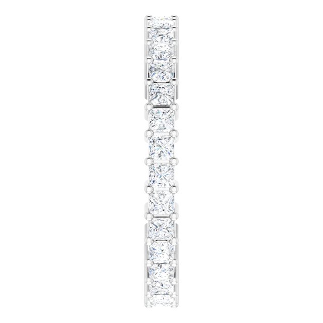 10K Gold Square Natural Diamond Shared-Prong Eternity Band – 2x2 mm Stones - White Gold - view 4