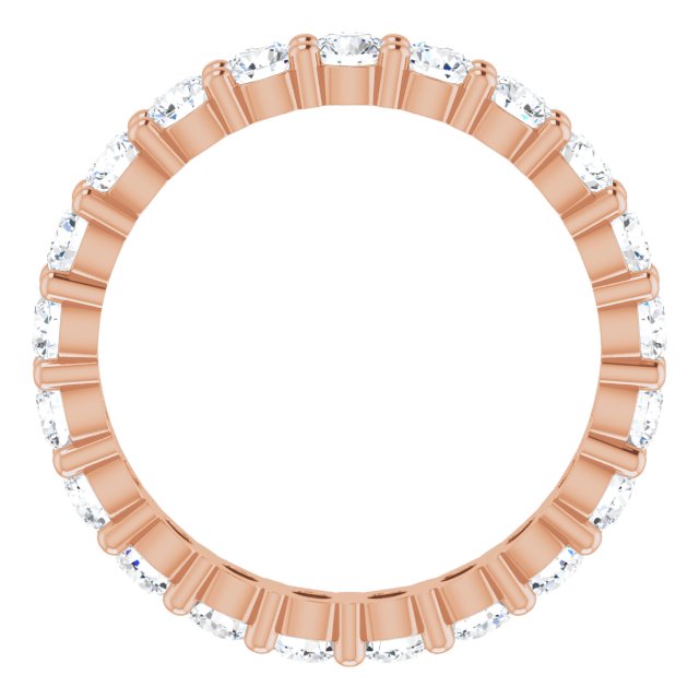10K Gold Round Lab-Grown Diamond Shared-Prong Eternity Band – 2.5 mm Stones - Rose Gold - view 2