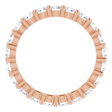 10K Gold Round Natural Diamond Shared-Prong Eternity Band – 2.5 mm Stones - Rose Gold - view 2